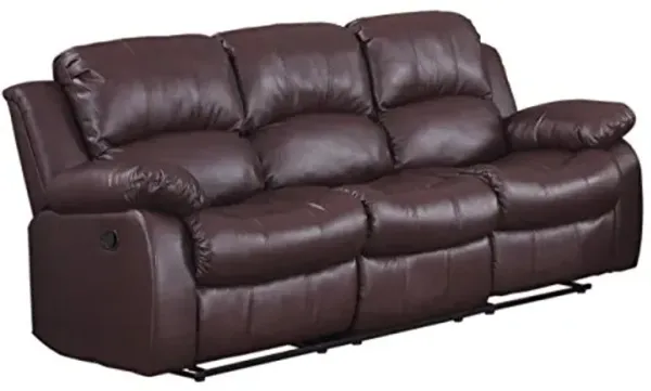 Homelegance Resonance 83" Bonded Leather Double Reclining Sofa, Brown