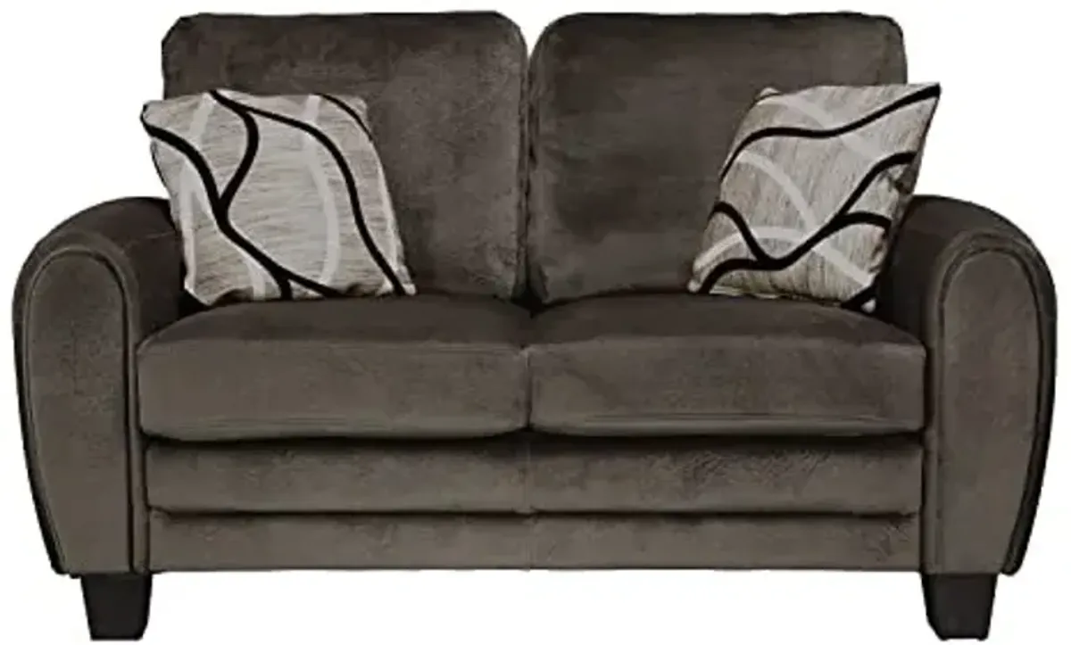 Homelegance Rubin 63" Plush Fabric Loveseat, Chocolate