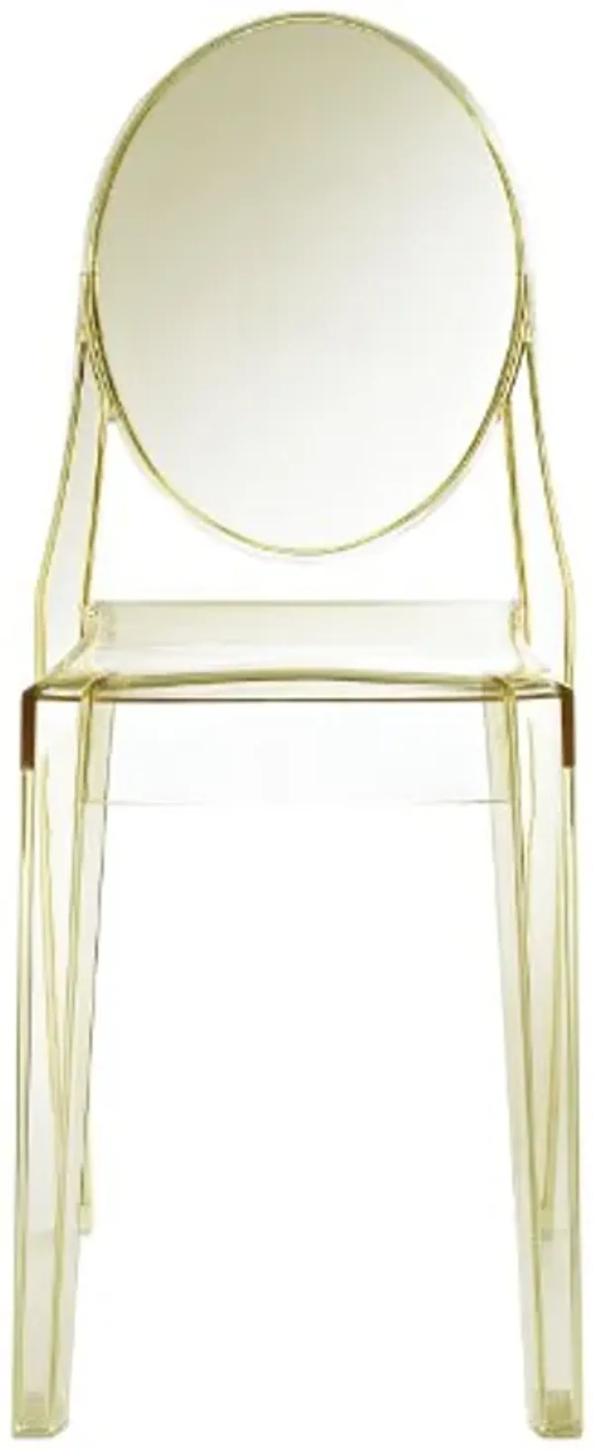 Modway Casper Modern Acrylic Stacking Kitchen and Dining Room Chair in Yellow - Fully Assembled