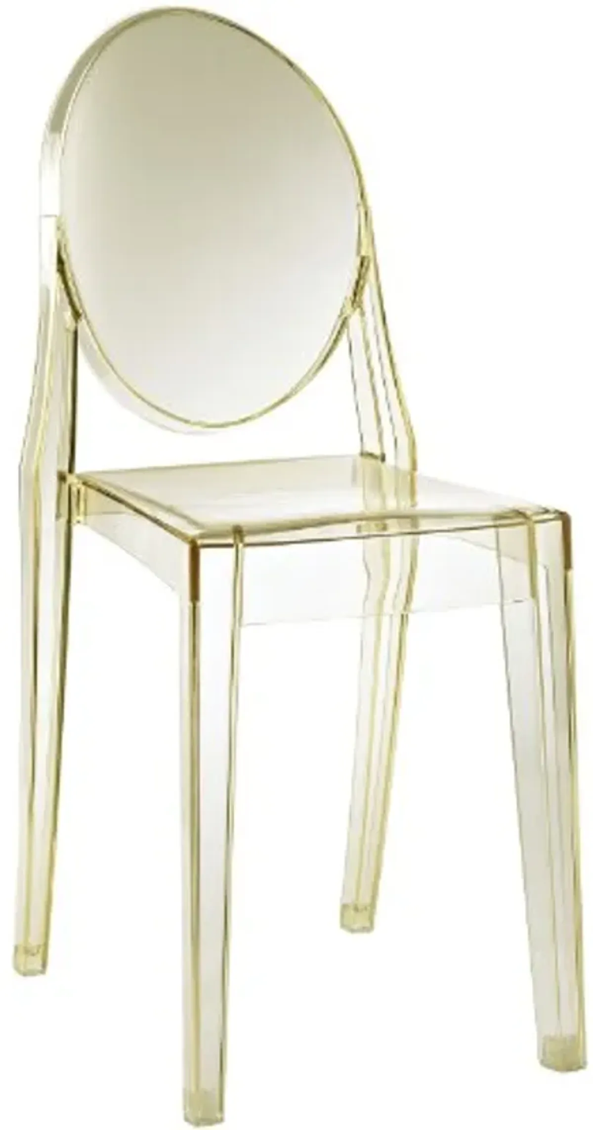 Modway Casper Modern Acrylic Stacking Kitchen and Dining Room Chair in Yellow - Fully Assembled