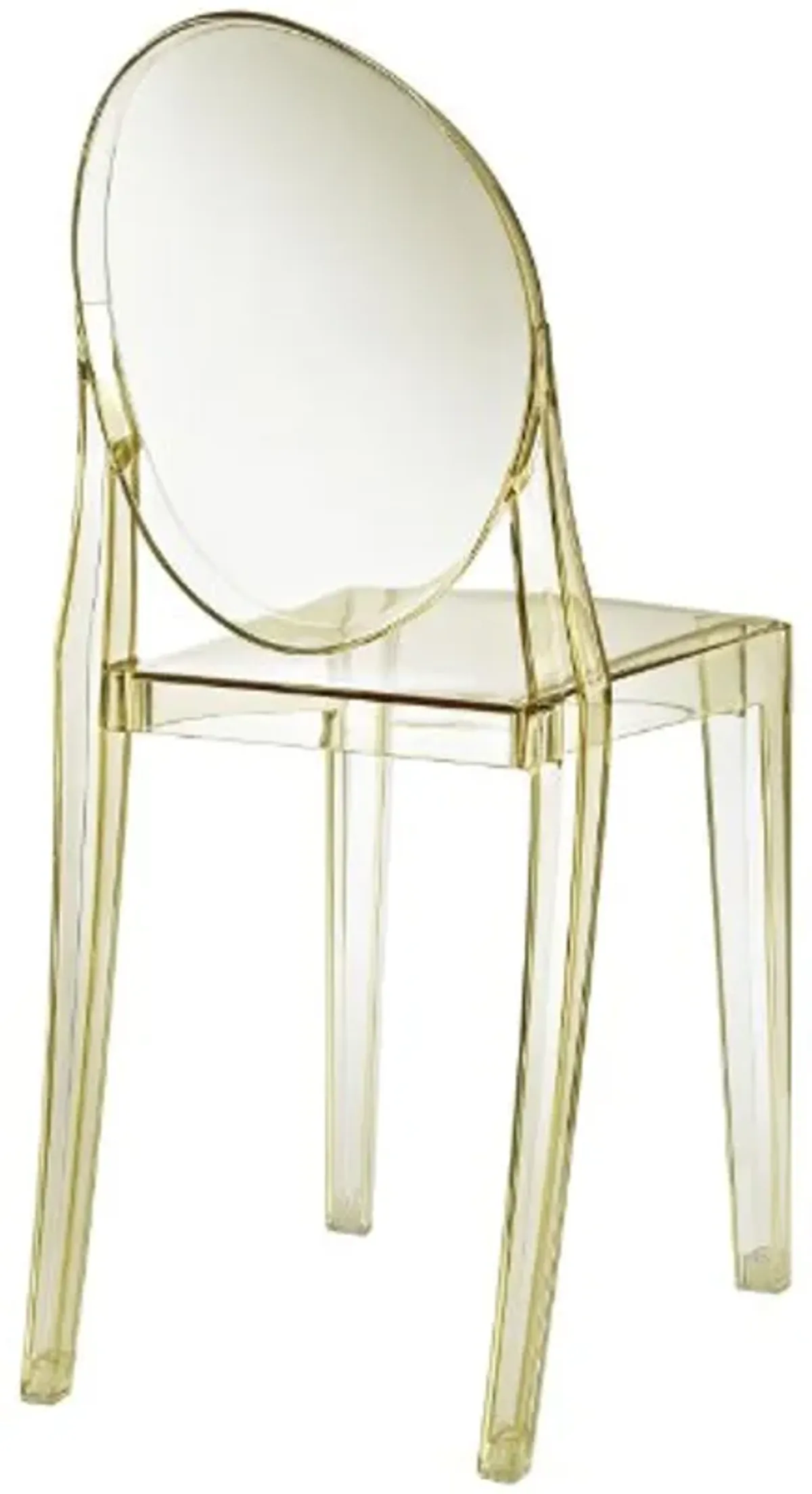 Modway Casper Modern Acrylic Stacking Kitchen and Dining Room Chair in Yellow - Fully Assembled