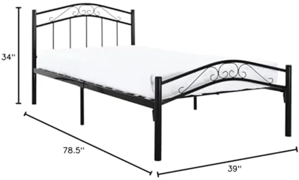 Modway Townhouse Modern Farmhouse Metal Twin Platform Bed in Black