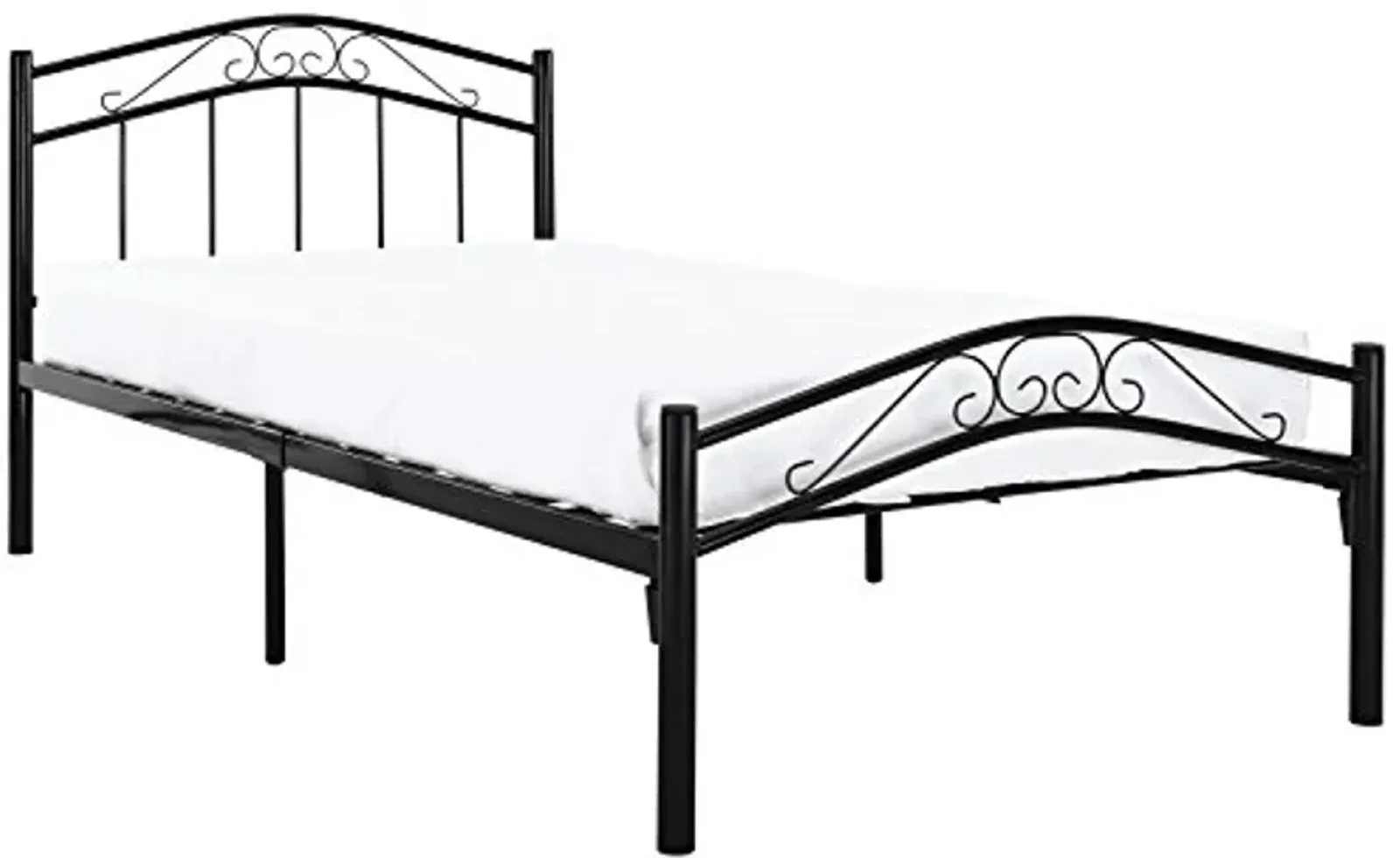 Modway Townhouse Modern Farmhouse Metal Twin Platform Bed in Black