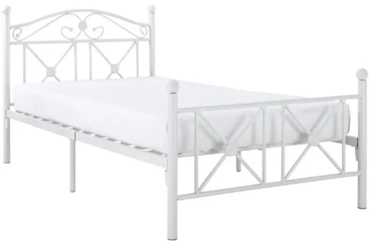 Modway Cottage Modern Farmhouse Metal Twin Platform Bed in White