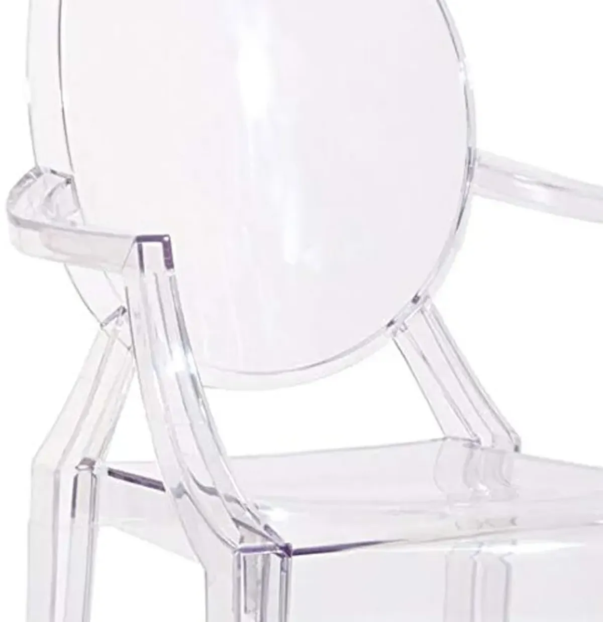 Modway Casper Modern Acrylic Stacking Two Dining Armchairs in Clear