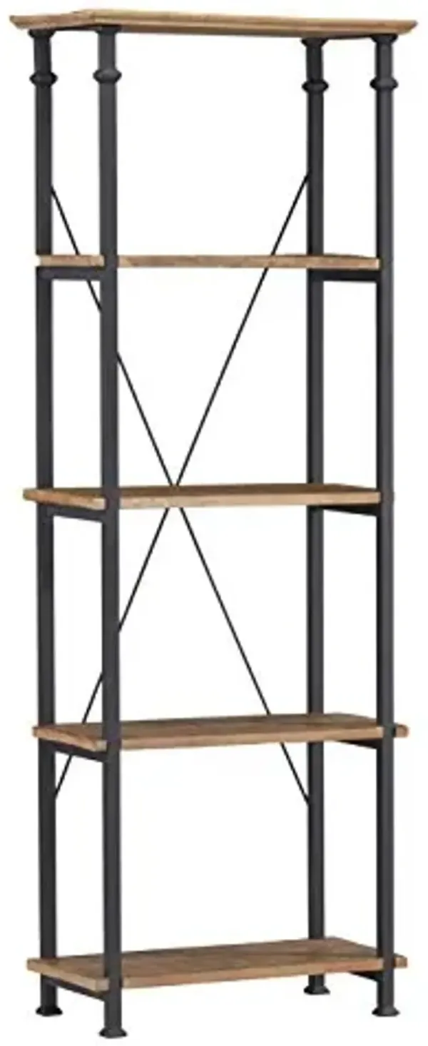 Homelegance Factory 4-Teir Bookcase, Rustic Brown