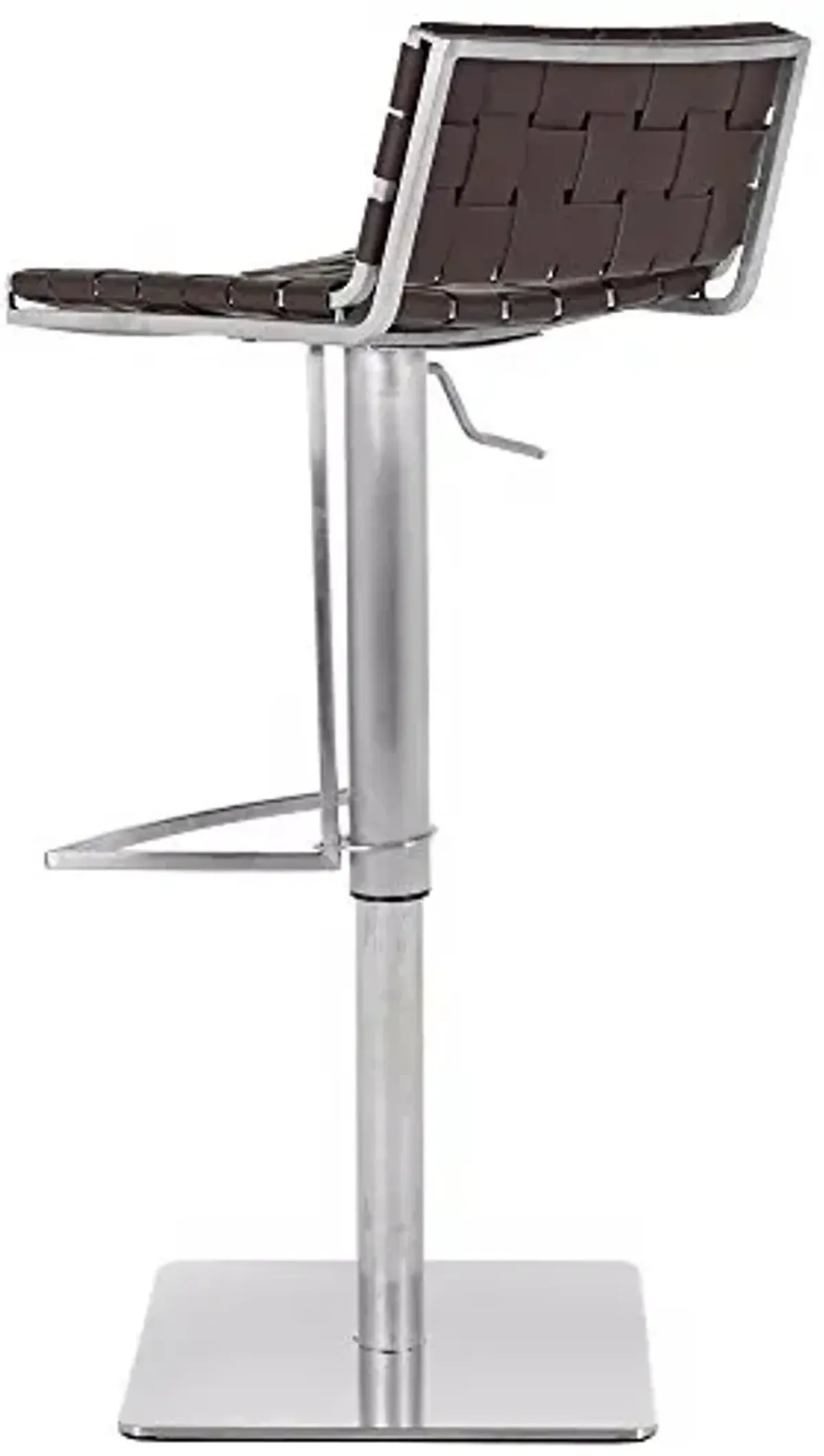 Safavieh Home Collection Mitchell Stainless Steel and Brown Leather Adjustable Gas Lift 21.7-30.7-inch Bar Stool