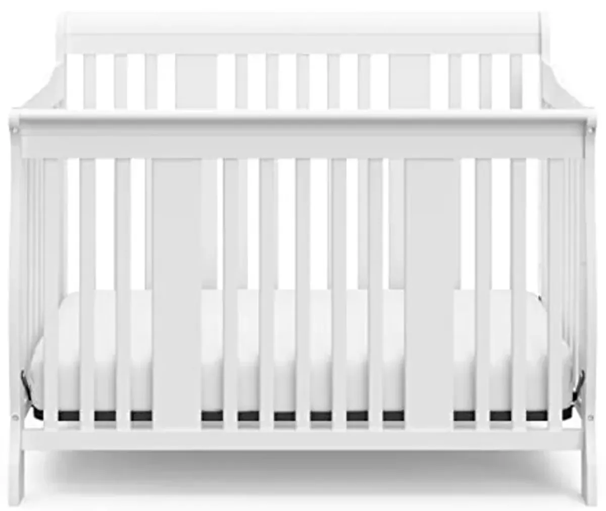 Storkcraft Tuscany 4-in-1 Convertible Crib (White) - Easily Converts to Toddler Bed, Day Bed or Full Bed, 3 Position Adjustable Height Mattress (Mattress Not Included)