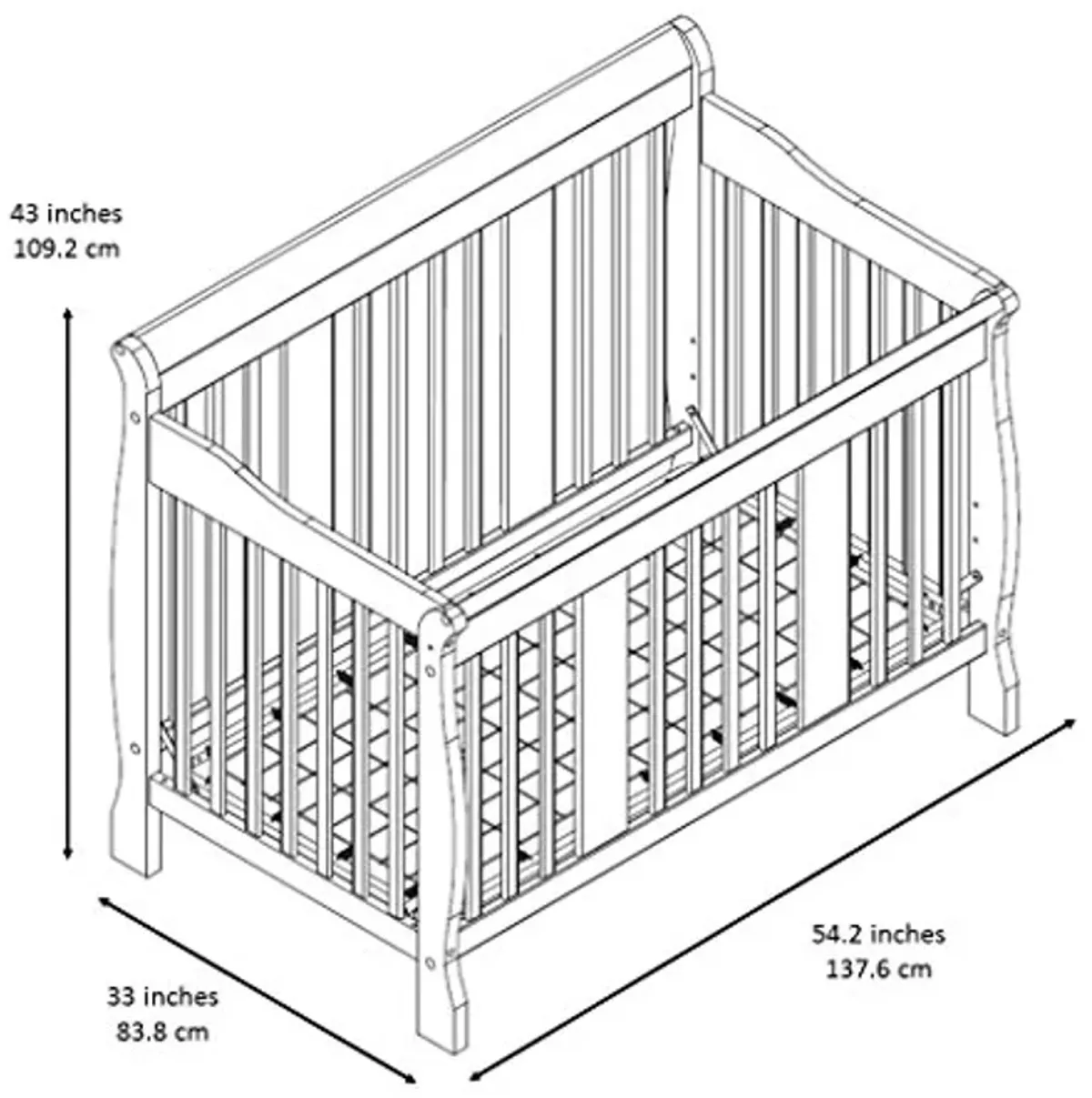 Storkcraft Tuscany 4-in-1 Convertible Crib (White) - Easily Converts to Toddler Bed, Day Bed or Full Bed, 3 Position Adjustable Height Mattress (Mattress Not Included)