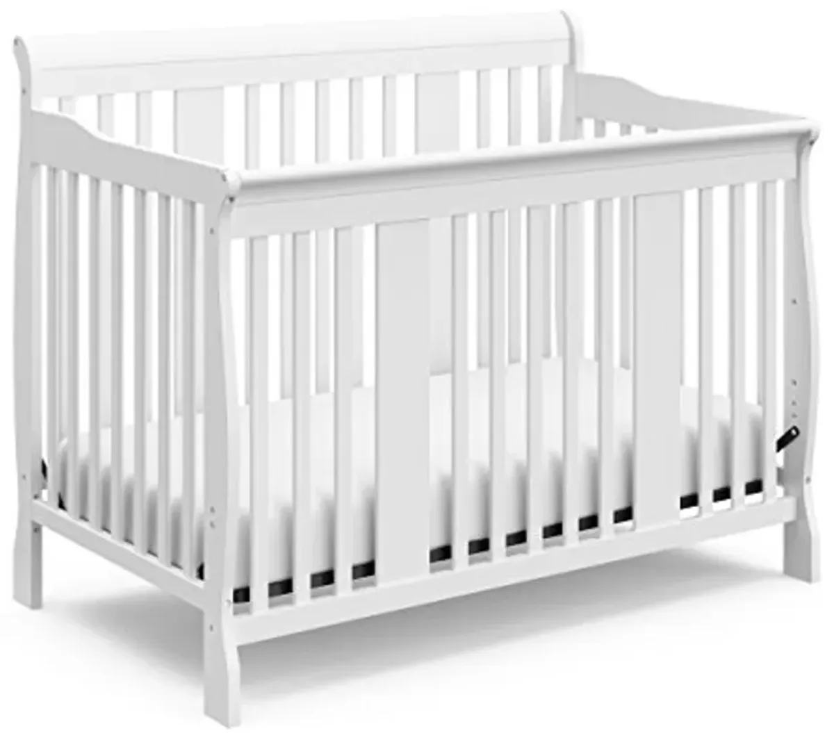 Storkcraft Tuscany 4-in-1 Convertible Crib (White) - Easily Converts to Toddler Bed, Day Bed or Full Bed, 3 Position Adjustable Height Mattress (Mattress Not Included)