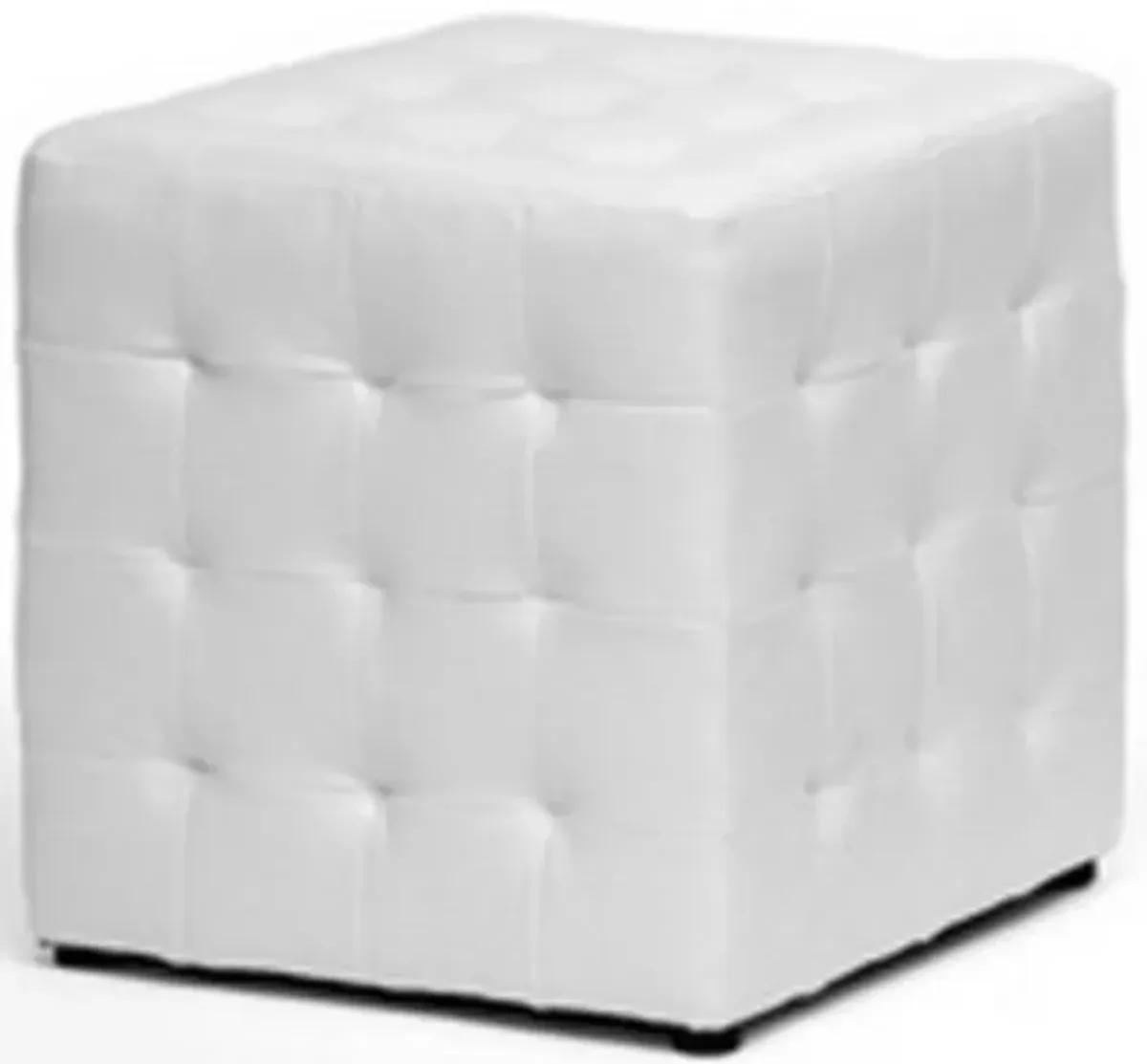 Baxton Studio Siskal Modern Cube Ottoman, White, Set of 2,