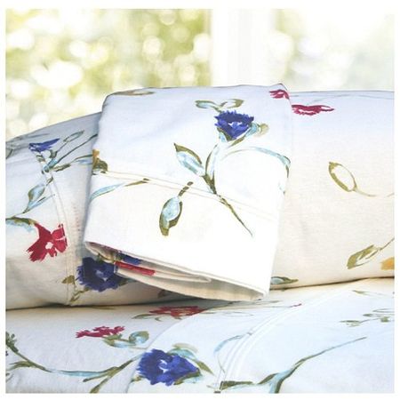 Tribeca Living FLFG170EDSSTW Floral Garden Printed Extra Deep Pocket Flannel Sheet Set, Twin, Multicolored