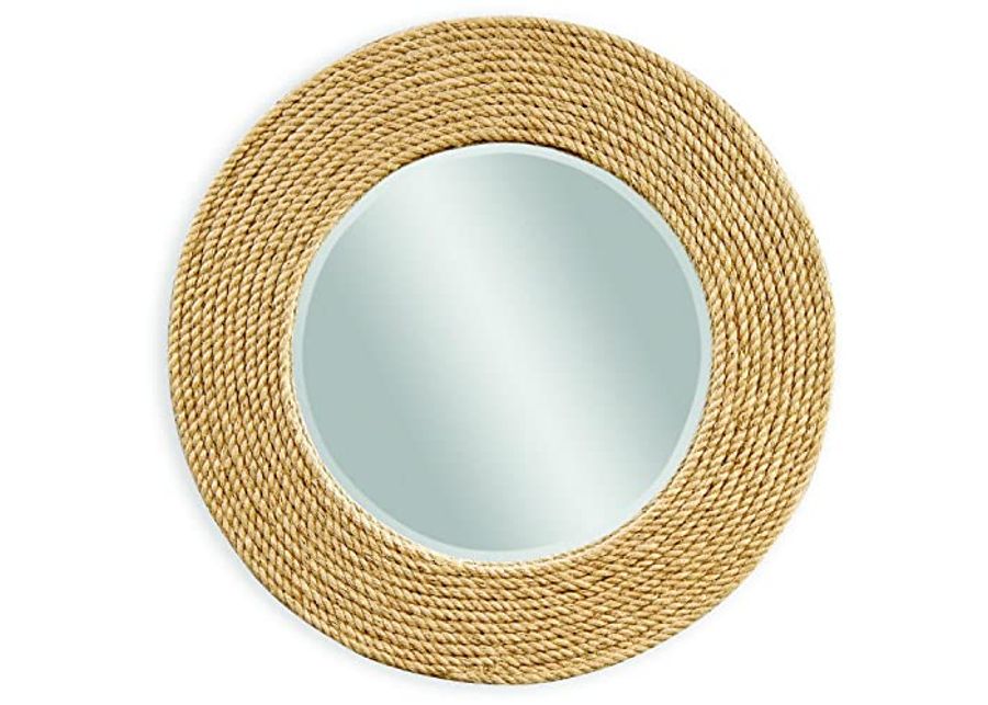 Bassett Mirror Company M3425B Palimar Wall Mirror Sisal Rope Frame, 36" L x 36" H