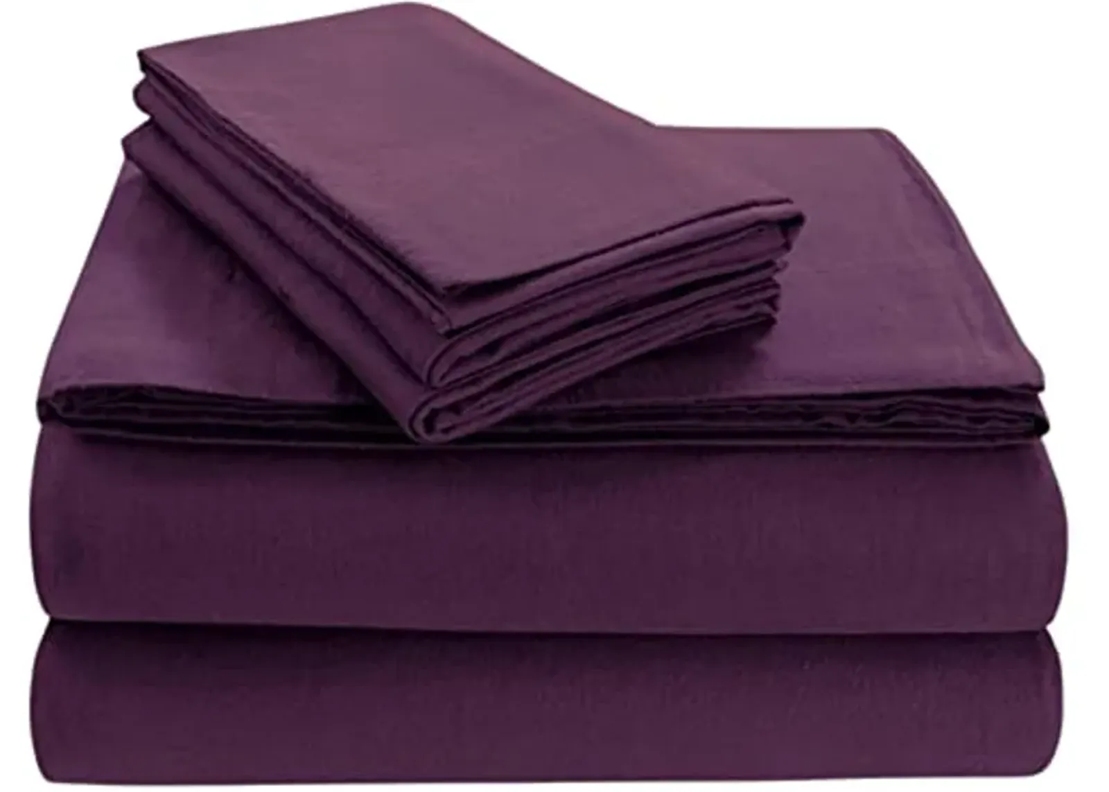 Tribeca Living FLSOEDSS Luxury Solid Flannel Deep Pocket Sheet Set, Full, Purple