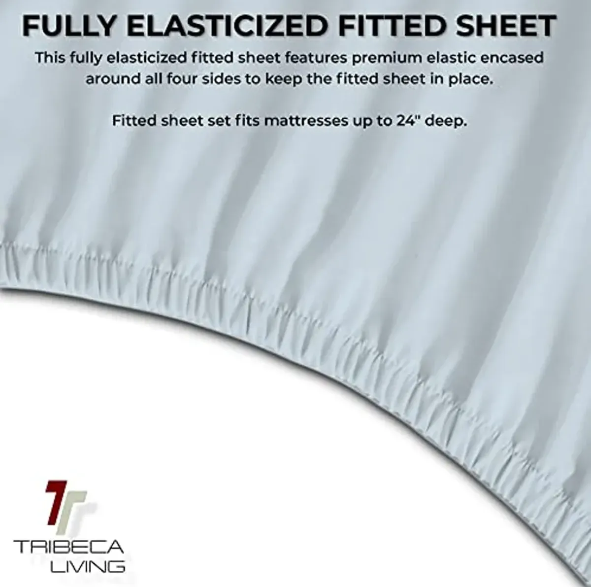 Tribeca Living FLSOEDSS Luxury Solid Flannel Deep Pocket Sheet Set, Queen, Sky Blue