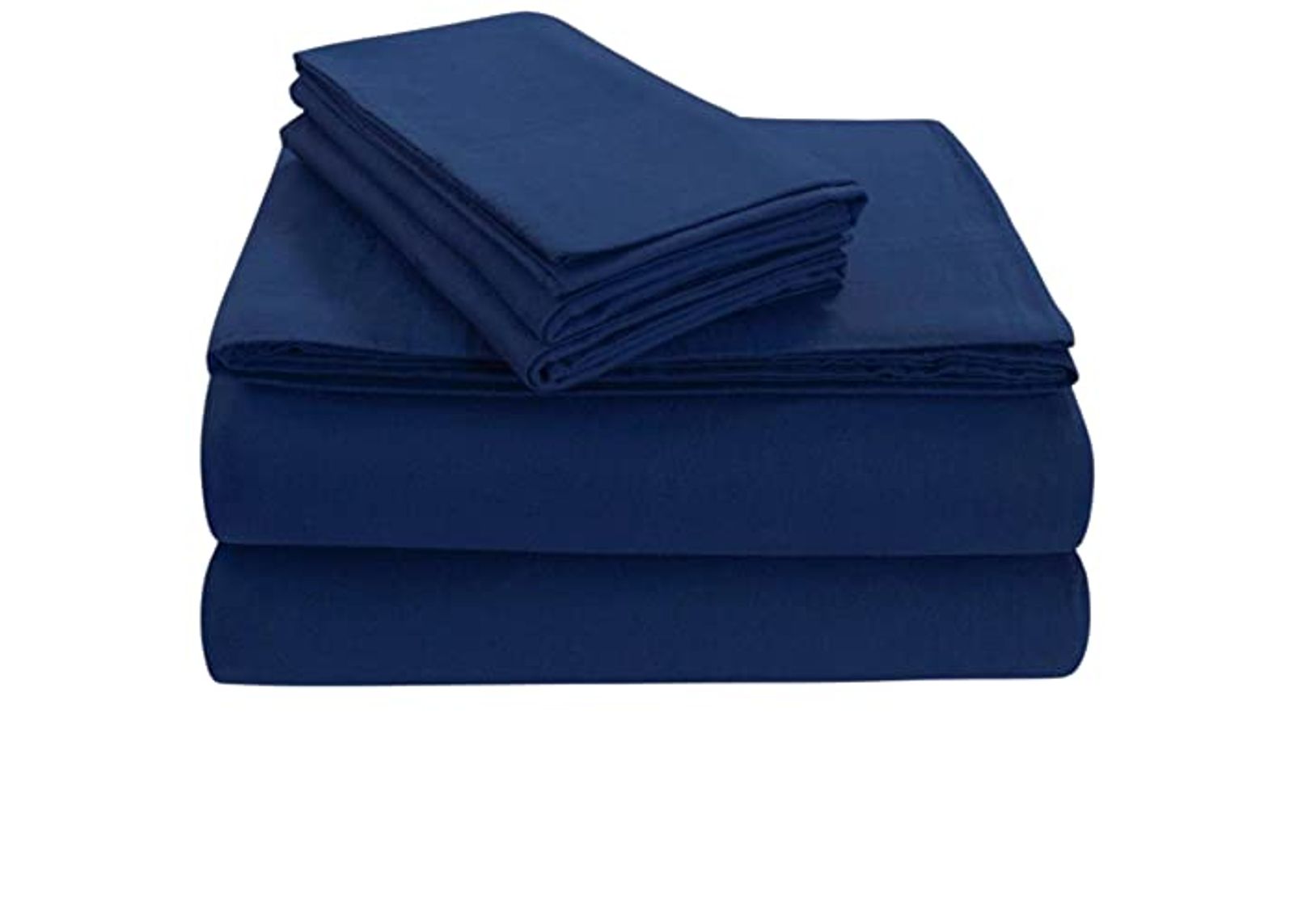 Tribeca Living FLSOEDSS Luxury Solid Flannel Deep Pocket Sheet Set, Queen, Dark Blue