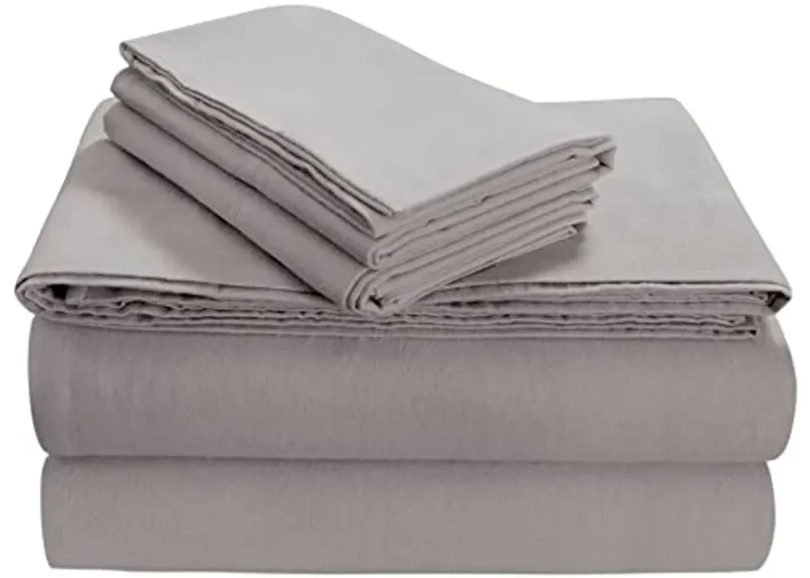 Tribeca Living FLSOEDSS Luxury Solid Flannel Deep Pocket Sheet Set, Queen, Platinum