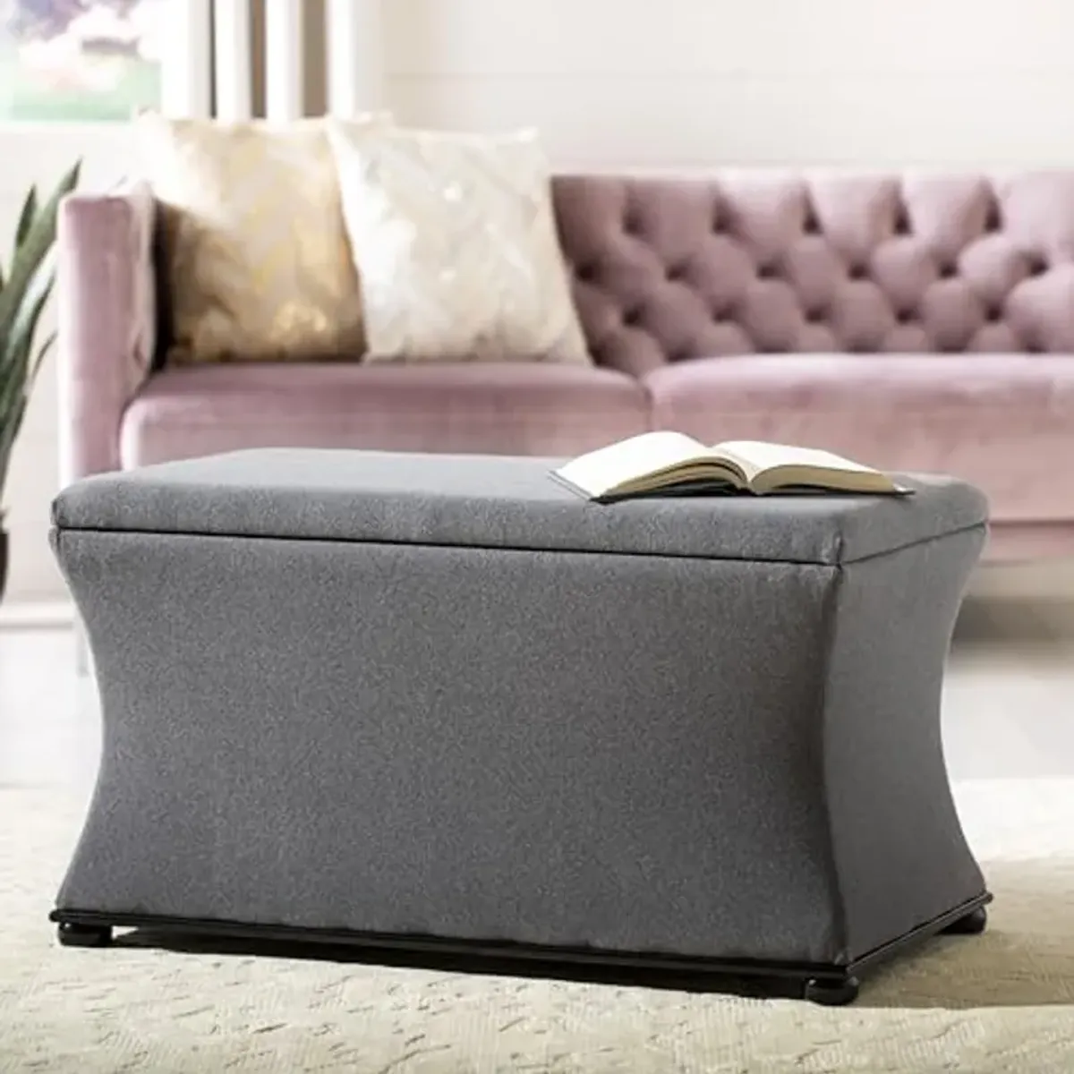 Safavieh Hudson Collection Aroura Storage Bench, Grey