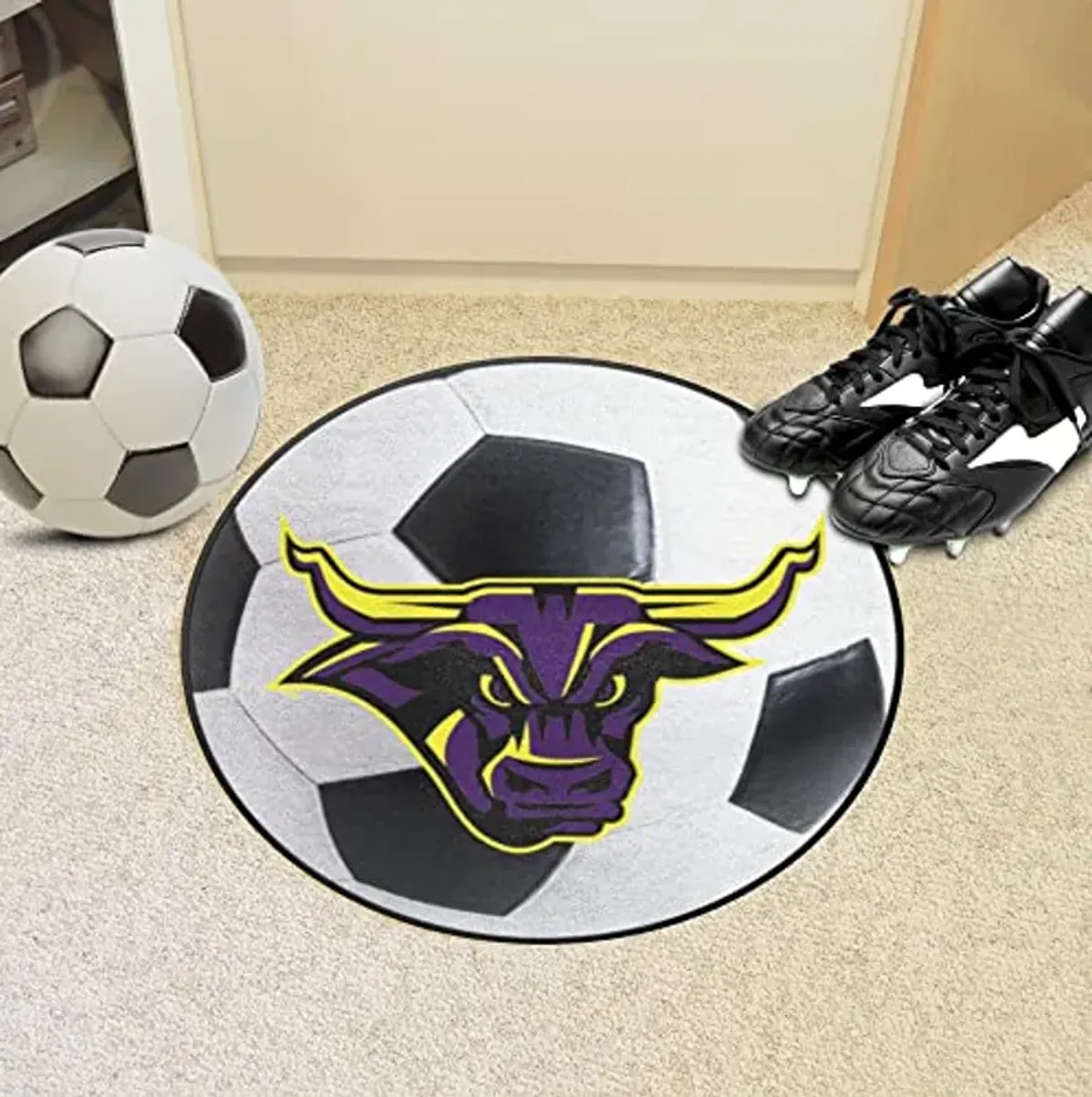 Fanmats 113 Minnesota State University Mankato Mavericks Nylon Soccer Ball Rug