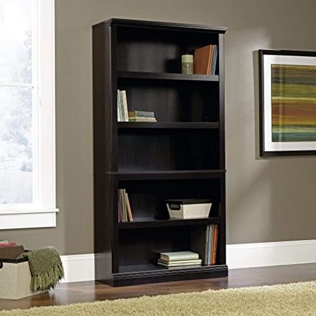 Sauder Select Collection 5-Shelf Bookcase, Estate Black finish