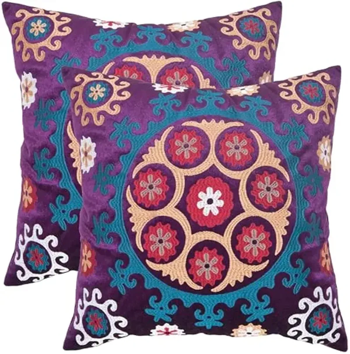SAFAVIEH Pillows Collection Vanessa Decorative Pillow, 20-Inch, Gold and Purple, Set of 2