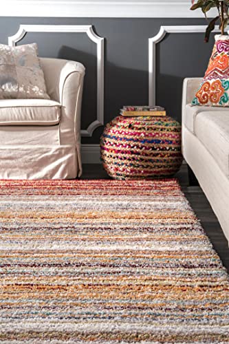 nuLOOM Drey Striped Shag Area Rug