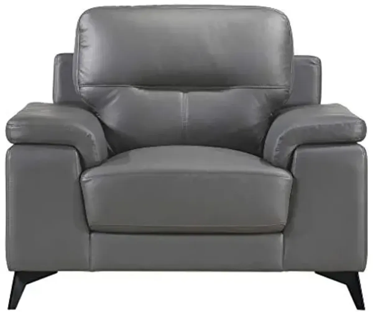 Lexicon Mischa Leather Match Accent Chair in Dark Gray