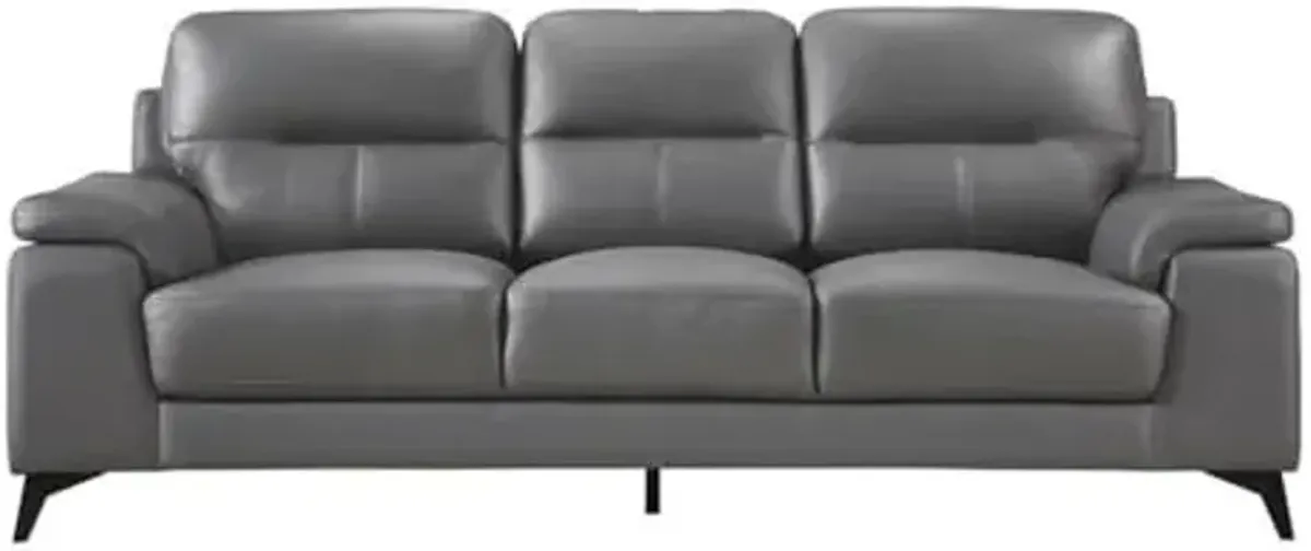 Homelegance 89" Leather Sofa, Dark Gray