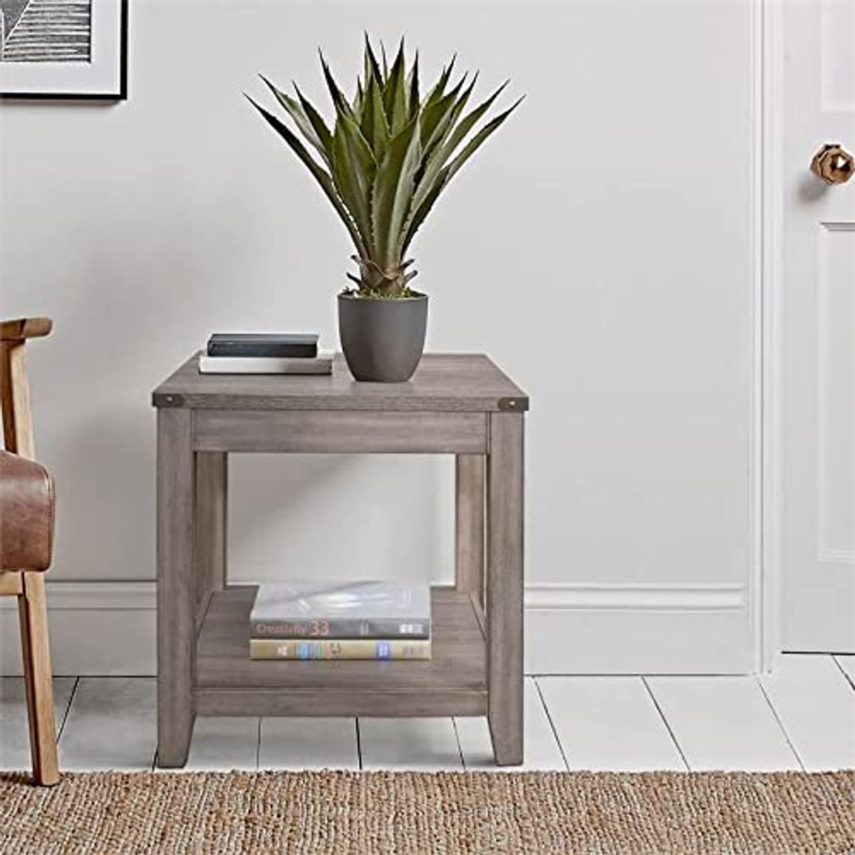 Homelegance 24" x 24" End Table, Grayish Brown