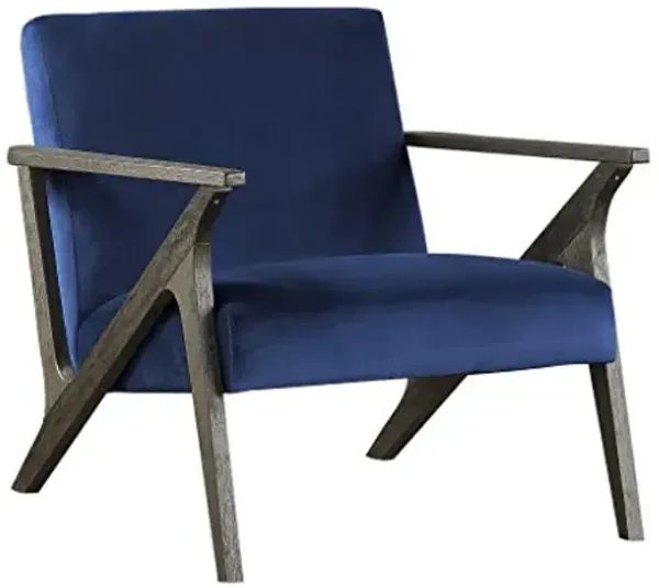 Homelegance Velvet Accent Chair, Navy