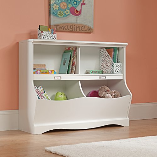 Sauder Pogo Bookcase/Footboard/Pantry cabinets, L: 41.10" x W: 14.49" x H: 32.84", Soft White