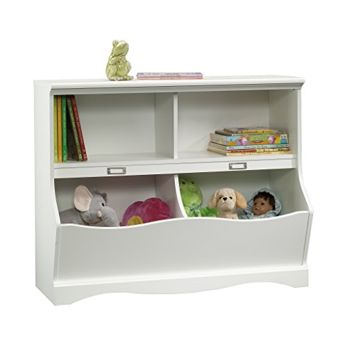 Sauder Pogo Bookcase/Footboard/Pantry cabinets, L: 41.10" x W: 14.49" x H: 32.84", Soft White