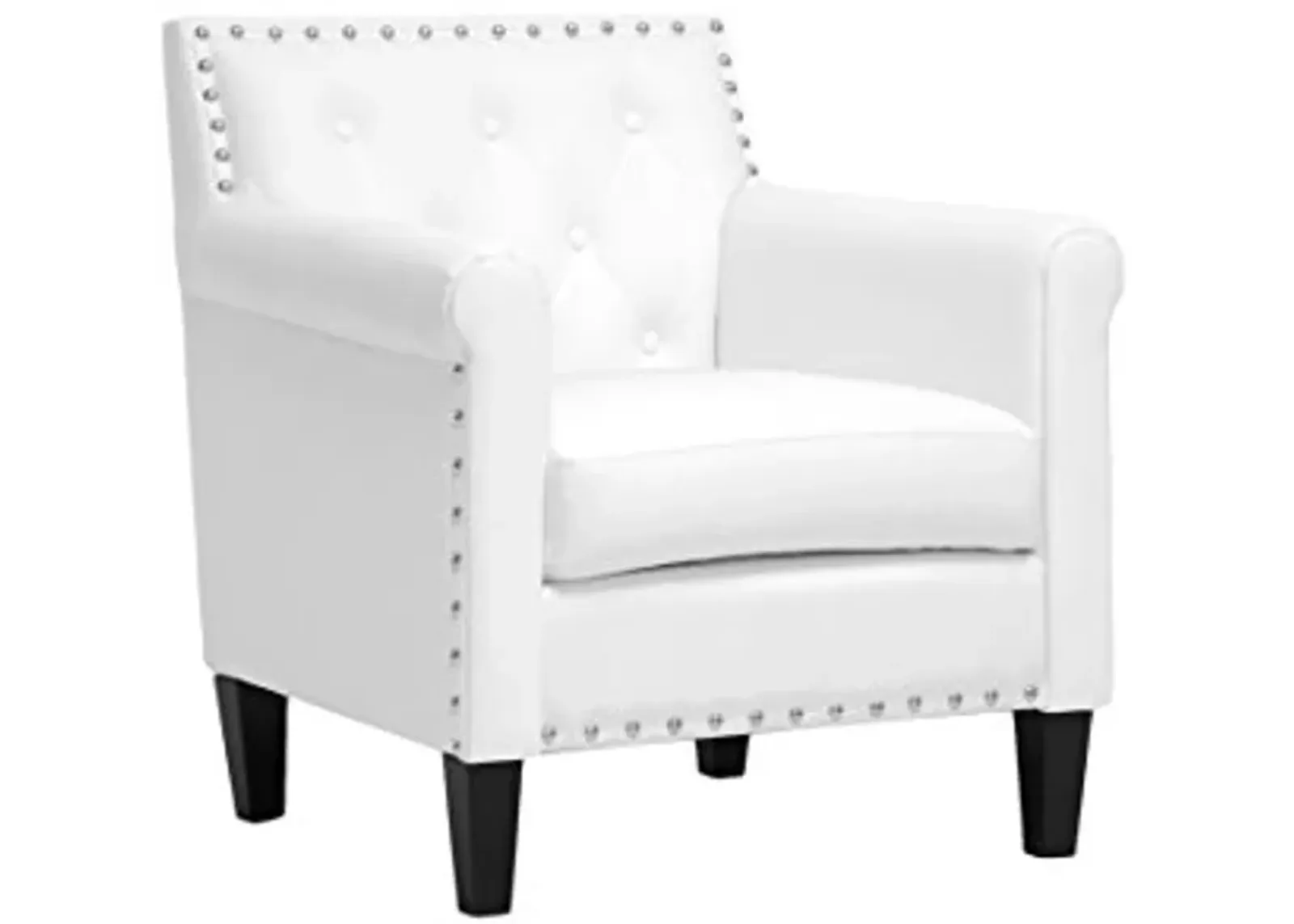 Baxton Studio FBA_BBT5114-White-CC Armchair, 29 x 29 x 32.25