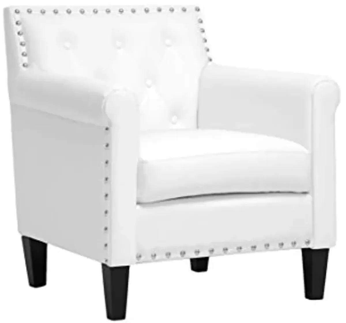 Baxton Studio FBA_BBT5114-White-CC Armchair, 29 x 29 x 32.25