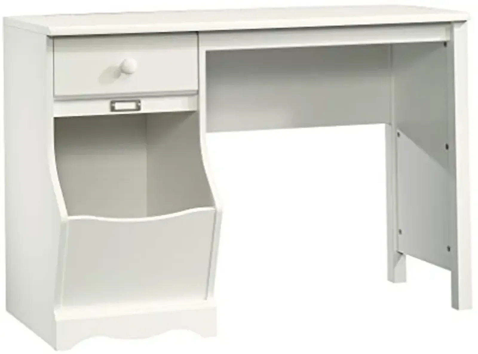 Sauder Pogo Kids Desk with Drawer and Toy Storage Bin, L: 42.64" x W: 19.37" x H: 28.94", Soft White Finish