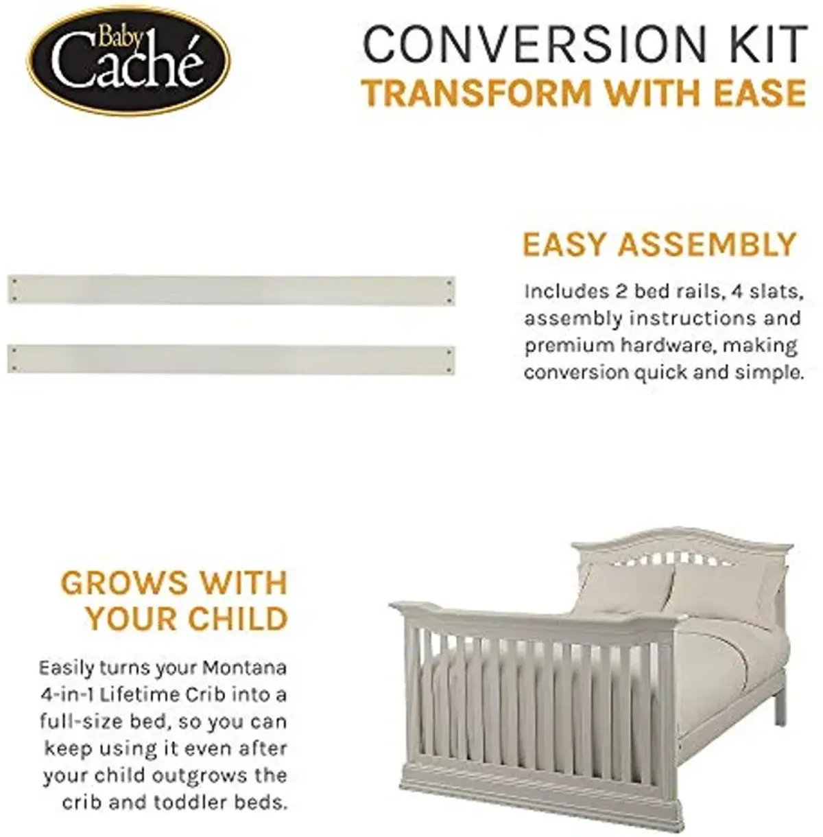 Baby Cache Montana Collection Crib Conversion Kit, Espresso