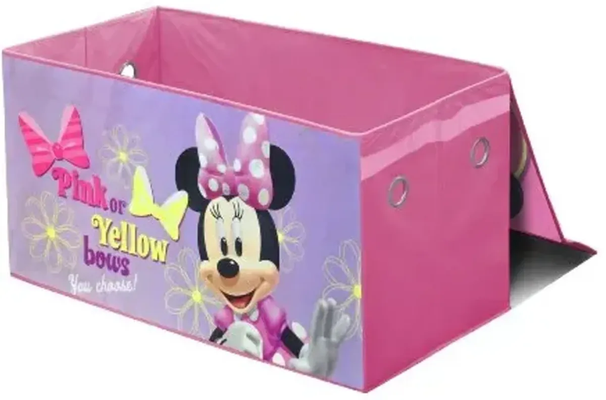 Idea Nuova Disney Minnie Mouse Collapsible Children’s Toy Storage Trunk, Durable with Lid