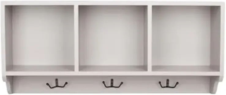 SAFAVIEH Home Collection – Alice Grey Wall Shelf with Cubbies & Hooks, Entryway Storage Organizer, Schoolhouse-Inspired Design (AMH6566C)