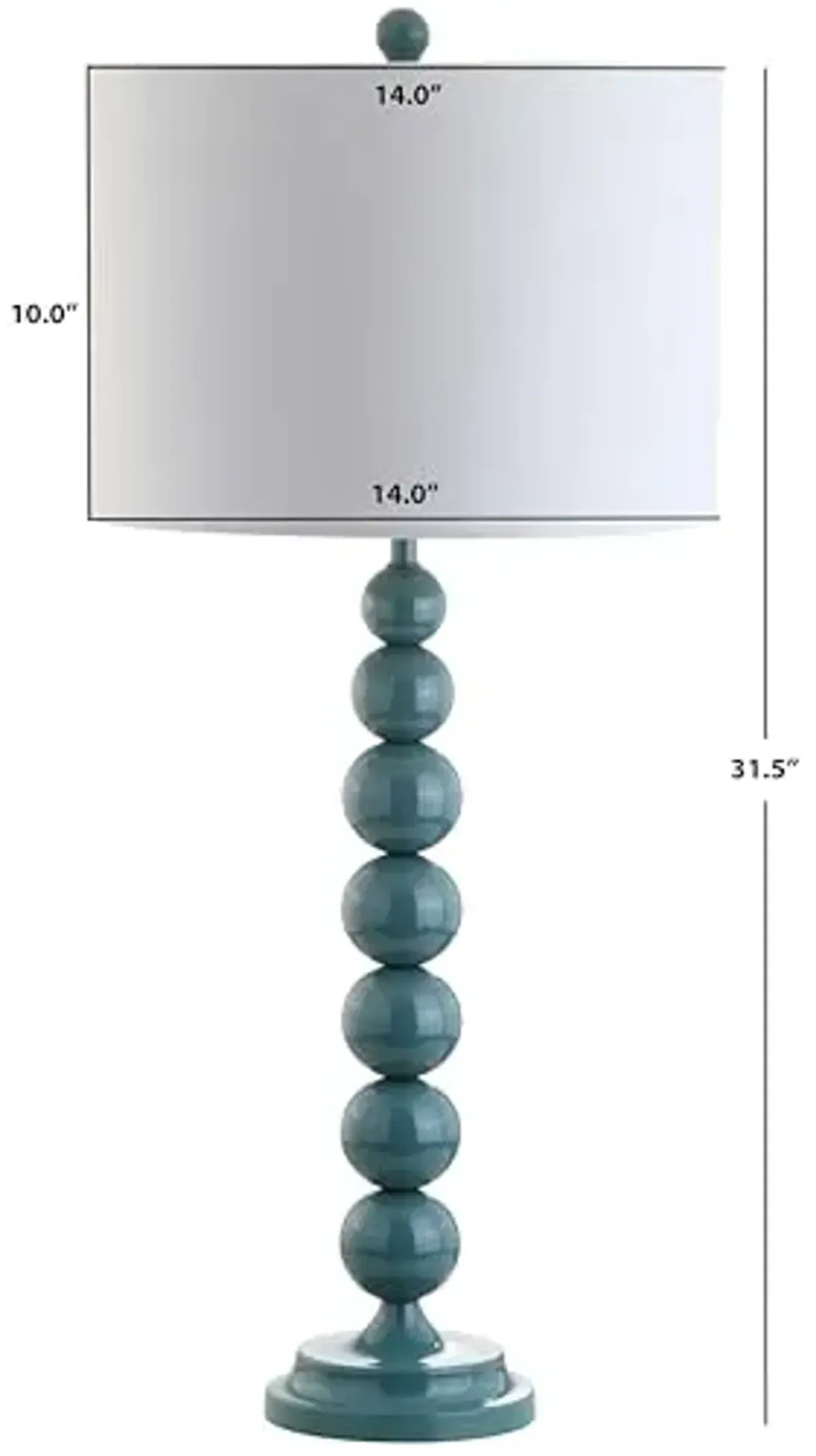 SAFAVIEH Lighting Collection Jenna Modern Contemporary Emerald Stacked Ball 32-inch Bedroom Living Room Home Office Desk Nightstand Table Lamp Set of 2 (LED Bulbs Included)