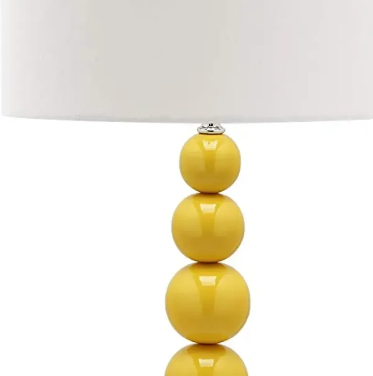 SAFAVIEH Lighting Collection Jenna Modern Contemporary Yellow Stacked Ball 32-inch Bedroom Living Room Home Office Desk Nightstand Table Lamp Set of 2 (LED Bulbs Included)