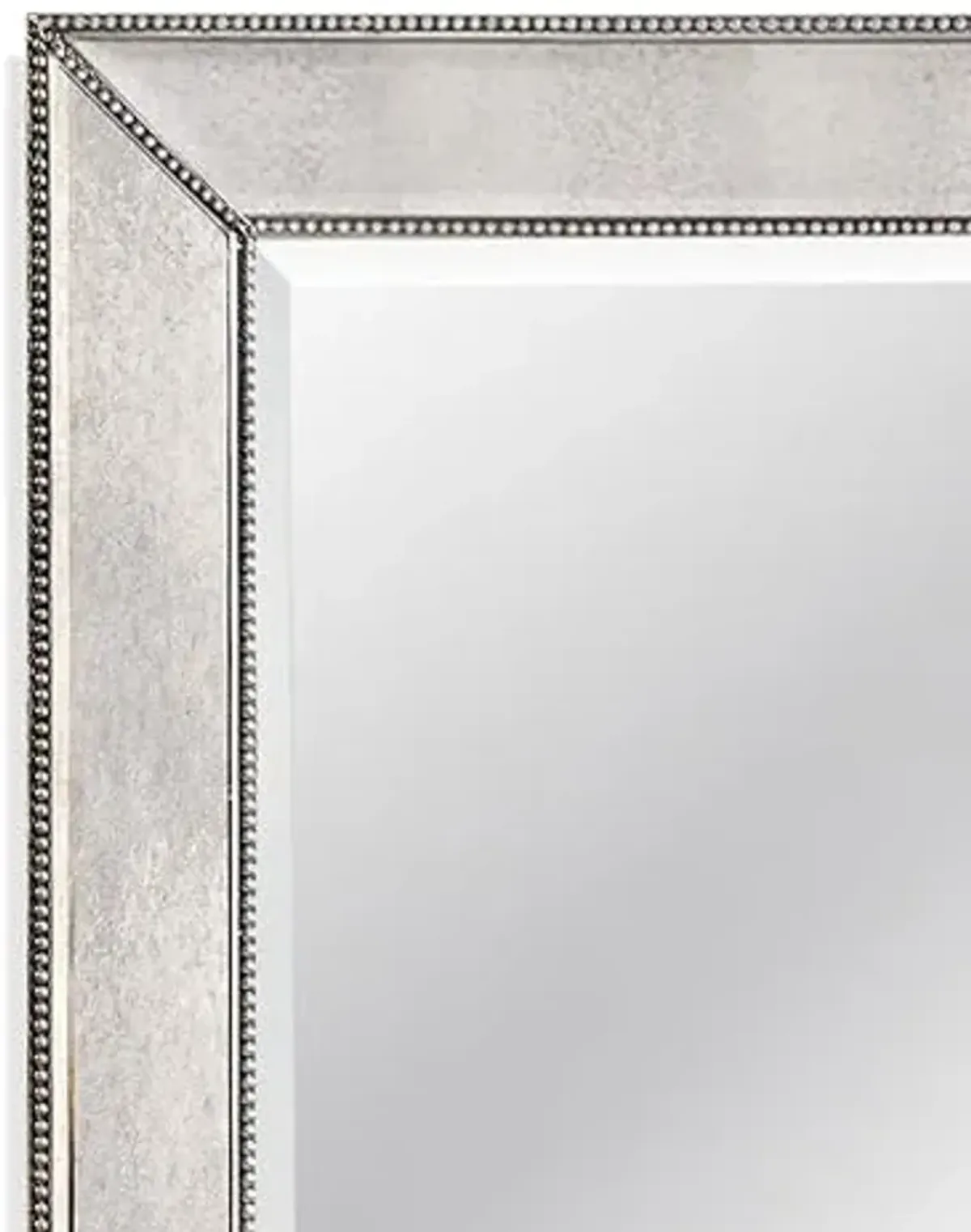 Bassett Mirror Beaded Luxury Glam Wall Mirror 48", Antique Mirror, Decorative, for Bedroom and Living Room, M1946B