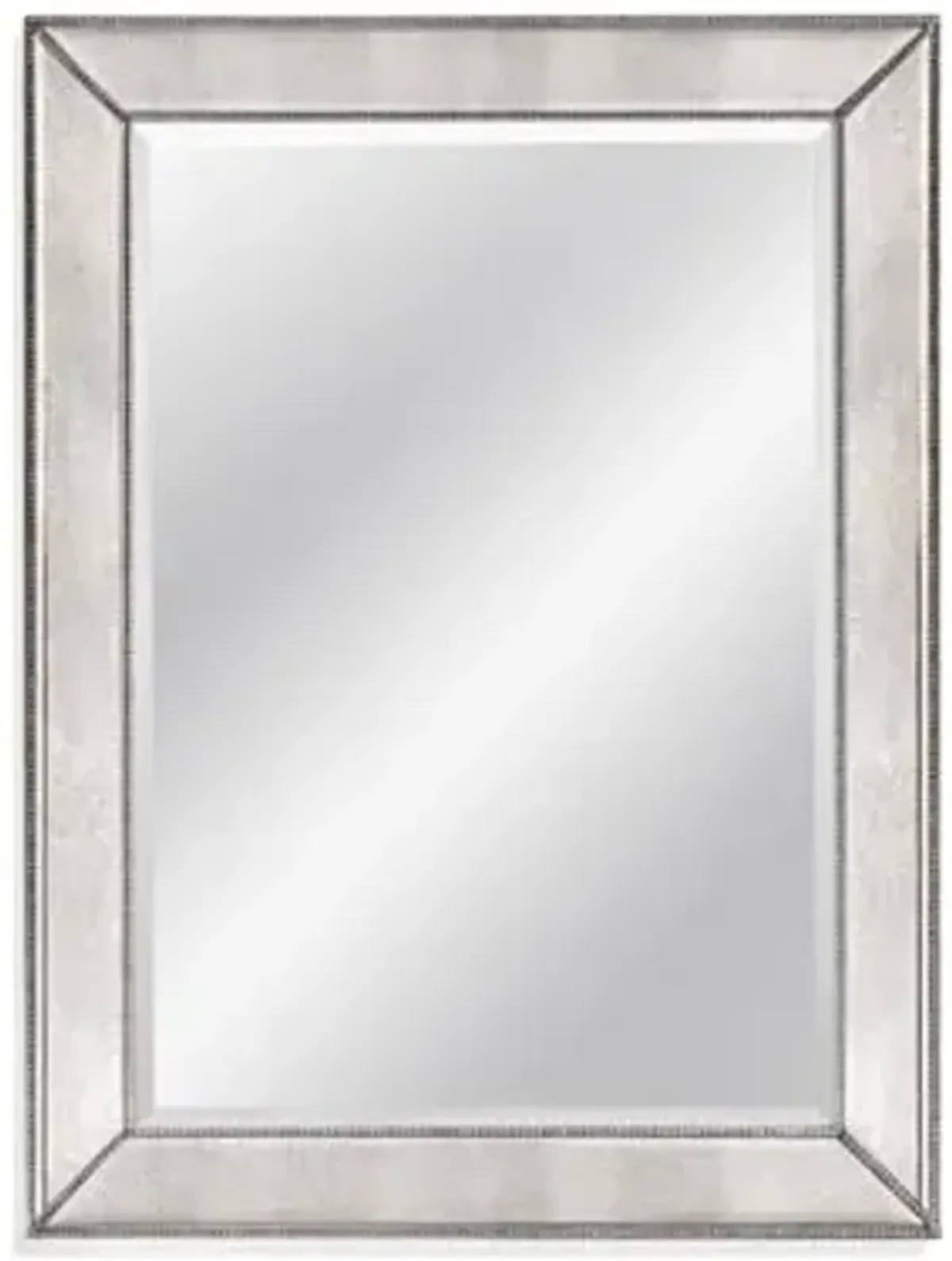 Bassett Mirror Beaded Luxury Glam Wall Mirror 48", Antique Mirror, Decorative, for Bedroom and Living Room, M1946B