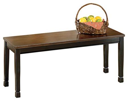 Signature Design by Ashley Owingsville Modern Farmhouse Dining Room Bench, Black and Brown
