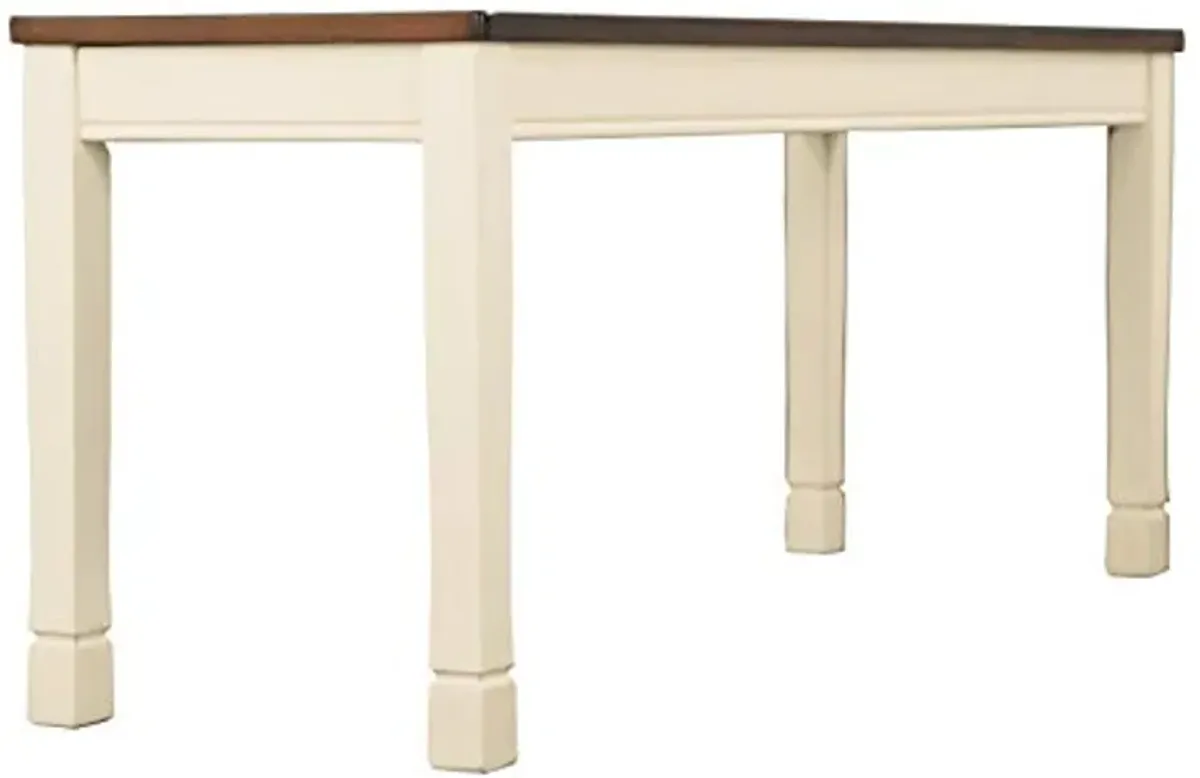 Signature Design by Ashley Whitesburg Cottage Rectangular Dining Bench, Brown & Antique White