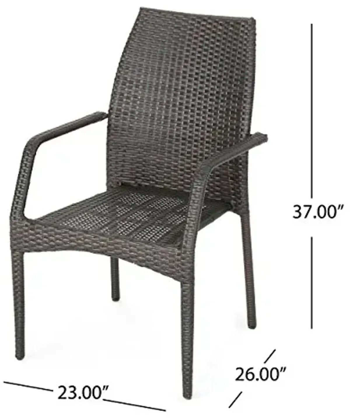 Christopher Knight Home Bridget Outdoor Wicker Stacking Patio Chairs, 2-Pcs Set, Multibrown