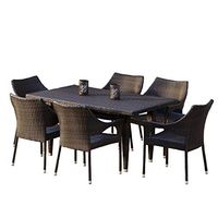 Christopher Knight Home Cliff Outdoor Dining Set, 7-Pcs Set, Multibrown