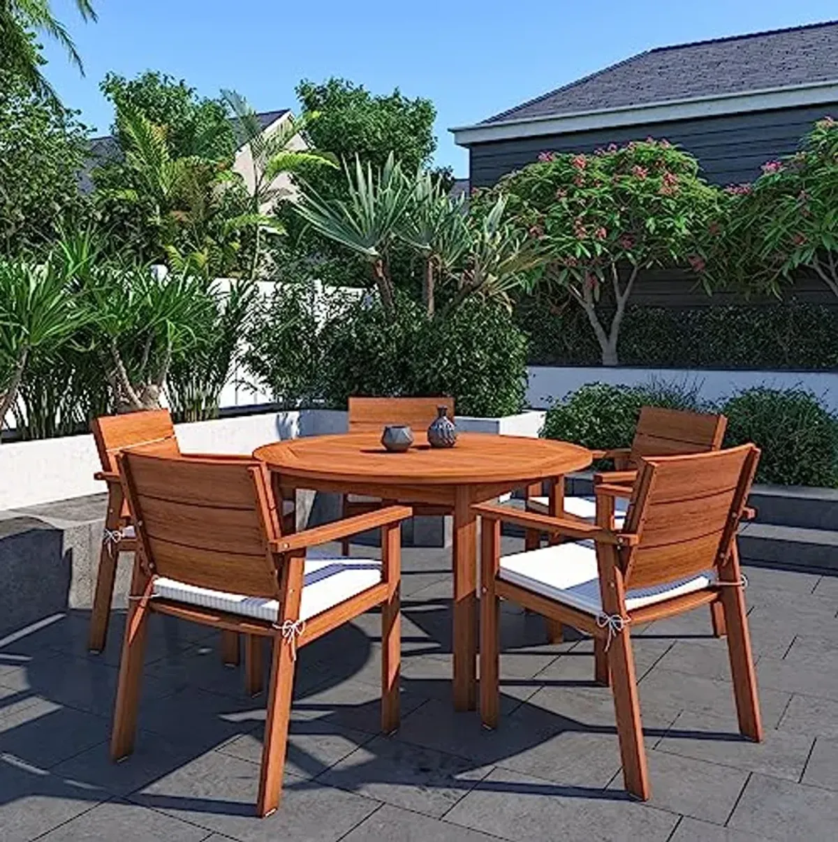 Amazonia 5-Piece Nelson Eucalyptus Round Dining Set