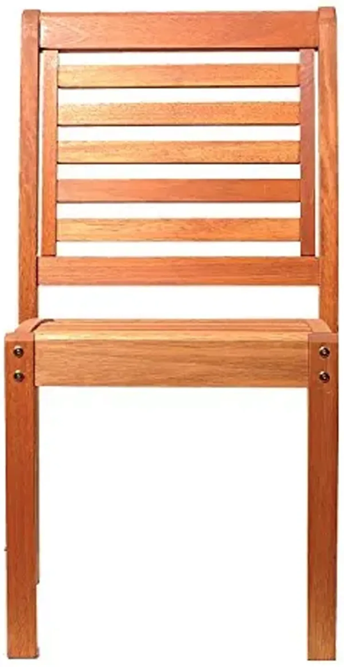 Amazonia Leeds 2-Piece Stackable Side Chair | Eucalyptus Wood | Ideal for Outdoors and Indoors