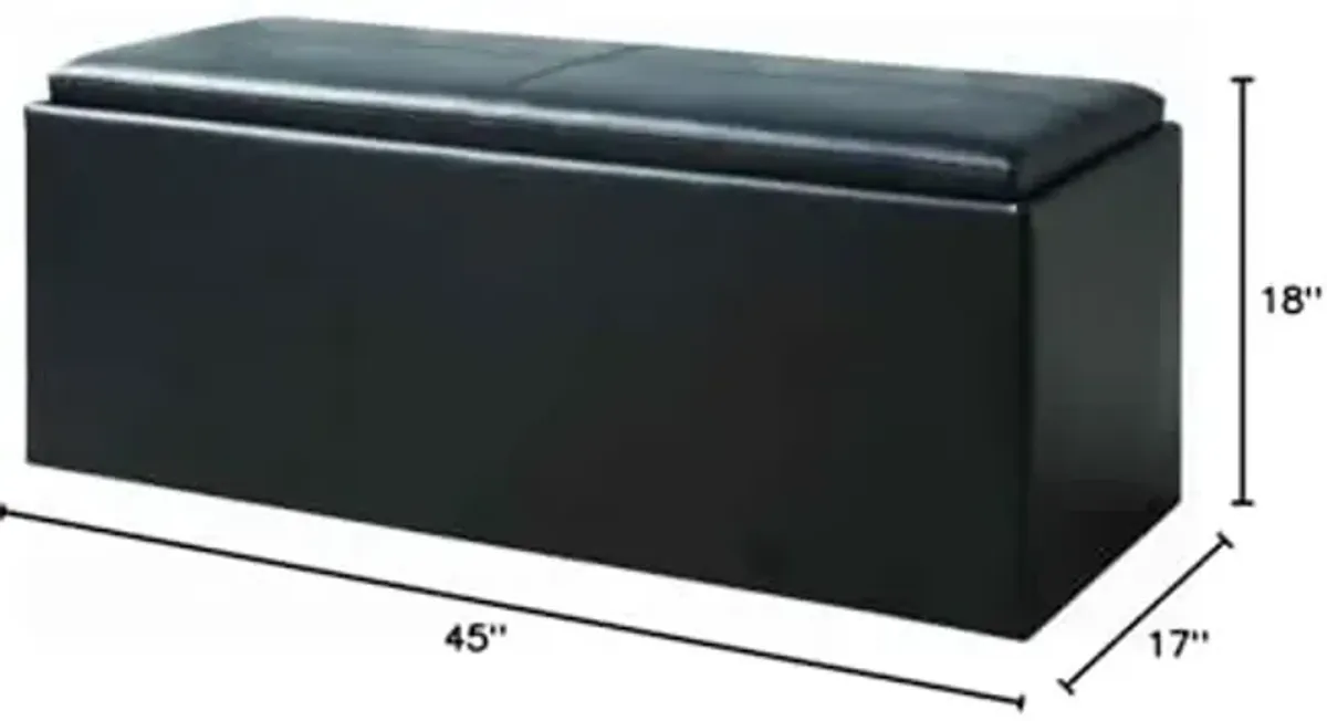 Homelegance Homelegance Blasey Storage Bench with 2 Ottomans, Bi-Cast Vinyl, Dark Brown