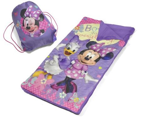 Idea Nuova Disney Minnie Mouse 2 Piece Slumber Set with Sling Bag and Cozy Lightweight Sleeping Bag, 46" L x 26" W, Ages 3+